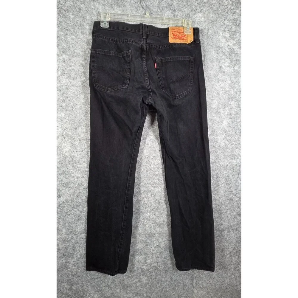 Levi's Men's Button Fly Denim Jeans Black Straight Leg Size 33x32 Classic